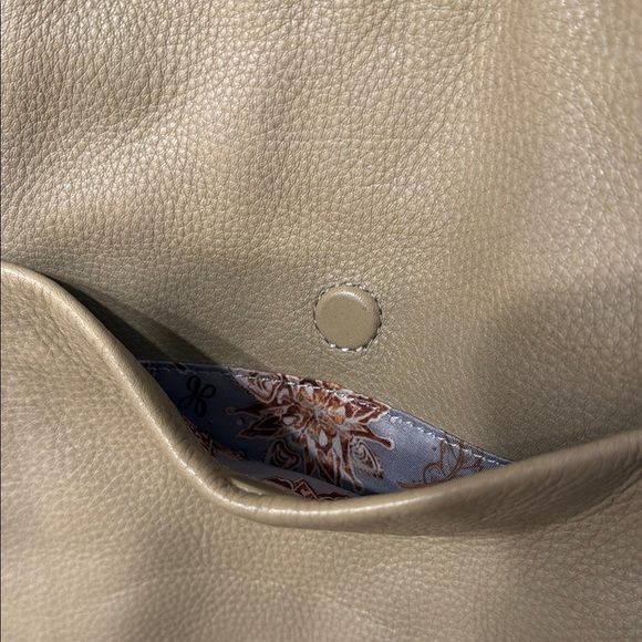 HOBO Tan Leather Tote with Fringe Details - Picture 3 of 7